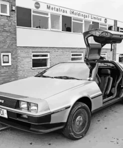 Black and White DeLorean Diamond Painting
