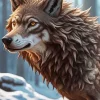 Brown Wolf Diamond Painting