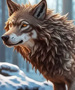 Brown Wolf Diamond Painting