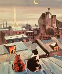 Cats in Paris Diamond Painting