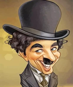 Charlie Chaplin Cartoon Portrait Diamond Painting