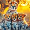 Cheetah Family at Sunset Diamond Painting