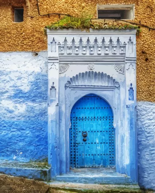 Chefchaouen Traditional Door Diamond Paintings Chefchaouen Traditional Door Diamond Painting