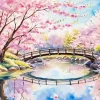 Cherry Blossom Bridge Diamond Painting