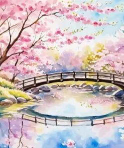 Cherry Blossom Bridge Diamond Painting