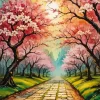 Cherry Blossom Path Diamond Painting