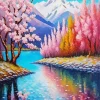 Cherry Blossom River Diamond Painting
