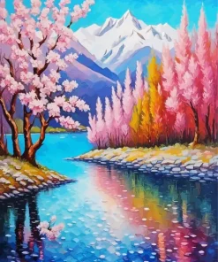 Cherry Blossom River Diamond Painting