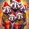 Christmas Badgers Family Diamond Painting