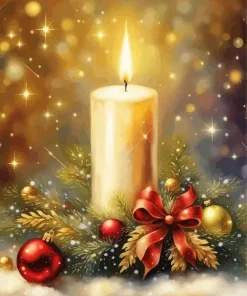 Christmas Candle Diamond Painting