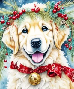 Christmas Dog Diamond Painting