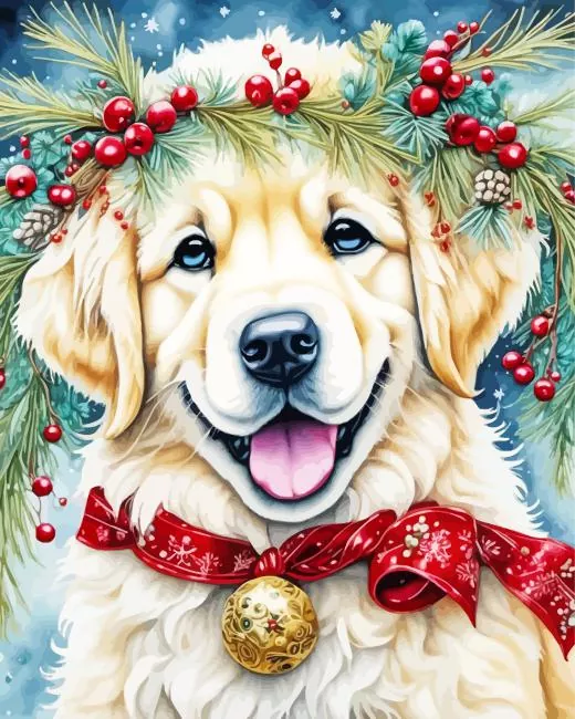 Christmas Dog Diamond Paintings Christmas Dog Diamond Painting