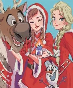 Christmas Elsa and Anna Diamond Painting