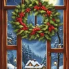 Christmas Holly Wreath Diamond Painting
