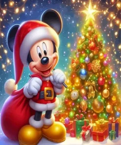Christmas Santa Mickey Diamond Painting