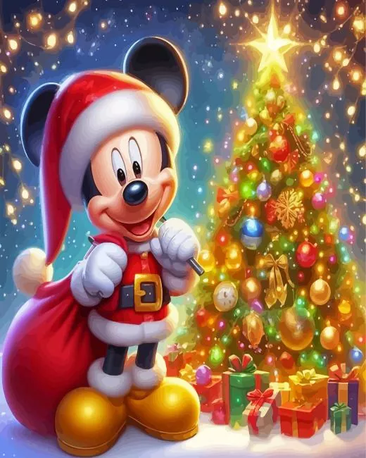 Christmas Santa Mickey Diamond Paintings Christmas Santa Mickey Diamond Painting