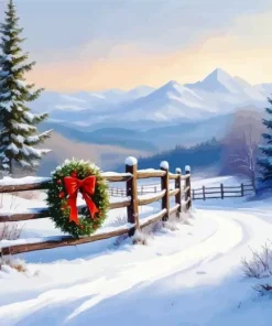 Christmas Snowy Landscape Diamond Painting