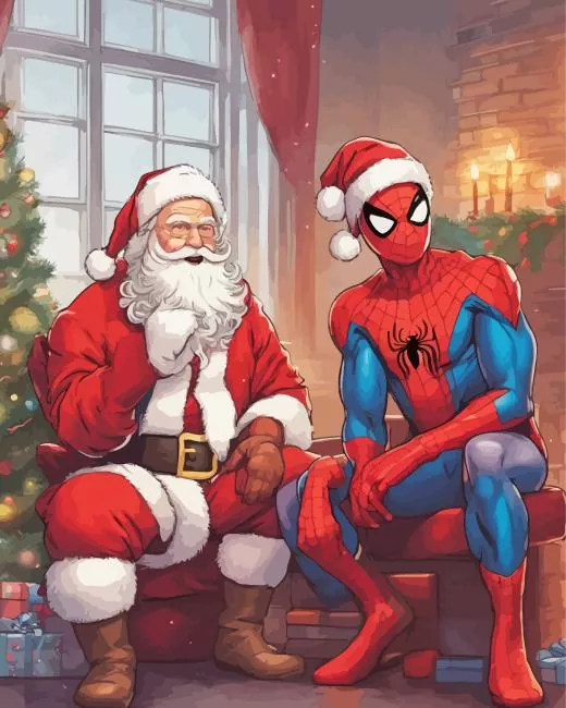 Christmas Spider Man Diamond Paintings Christmas Spider Man Diamond Painting