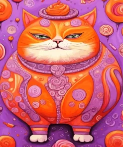 Chubby Orange Cat Diamond Painting