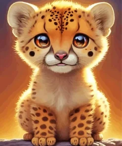 Cute Baby Cheetah Diamond Painting