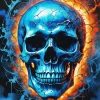 Electric Blue Skull Diamond Painting