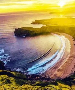 Golden Sunset at Silver Strand Diamond Painting