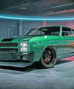 Green Chevrolet Chevelle Diamond Painting