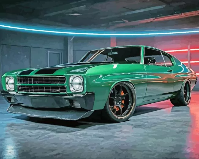 Green Chevrolet Chevelle Diamond Paintings Green Chevrolet Chevelle Diamond Painting