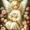 Little Angel with Roses Diamond Painting