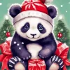 Merry Christmas Panda Diamond Painting