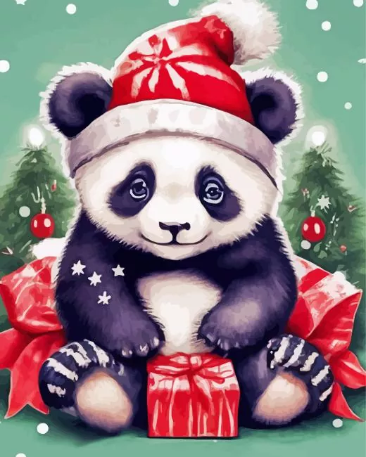 Merry Christmas Panda Diamond Paintings Merry Christmas Panda Diamond Painting