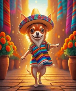 Mexican Chihuahua Dancing Diamond Painting
