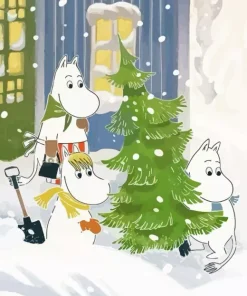 Moomins Christmas Tree Diamond Painting