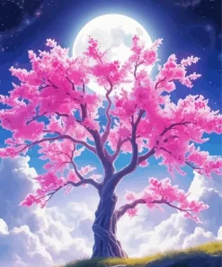 Moonlight Cherry Blossom Diamond Painting