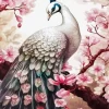 Peacock Among Cherry Blossoms Diamond Painting