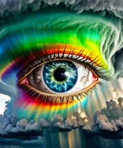 Rainbow Eye in Storm Diamond Painting
