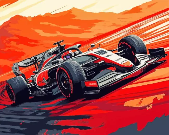 Red Sprint Car Diamond Paintings Red Sprint Car Diamond Painting