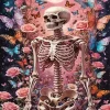Skeleton with Butterflies Diamond Painting