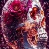 Skull and Flower Diamond Painting