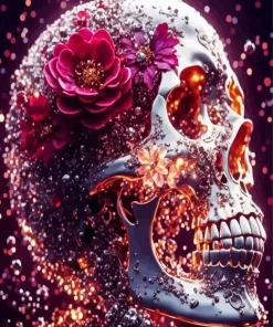 Skull and Flower Diamond Painting