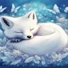 Sleeping White Fox Diamond Painting