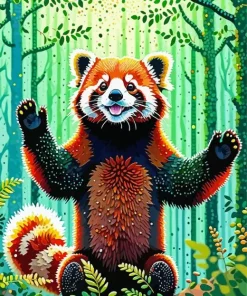 Smiling Red Panda Diamond Painting