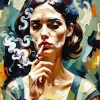 Smoking Girl Diamond Painting