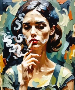 Smoking Girl Diamond Painting