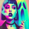 Smoking Gothic Girl Diamond Painting