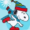 Snoopy Ice Skating Diamond Painting