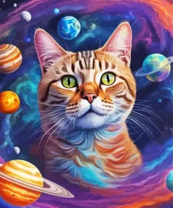 Space Cat Art Diamond Painting