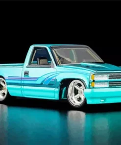 Teal Chevy Car Diamond Painting