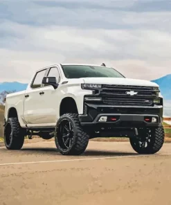 White Chevy Truck Diamond Painting