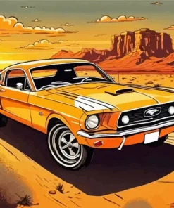 Yellow Classic Car Diamond Painting